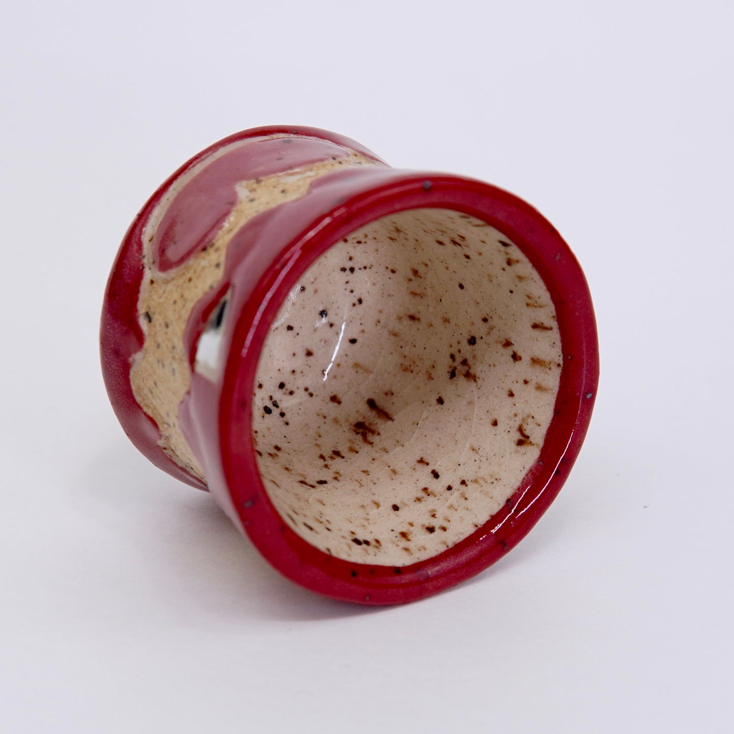 Scrabbles - Dark Red Ceramic Half Shot Glass