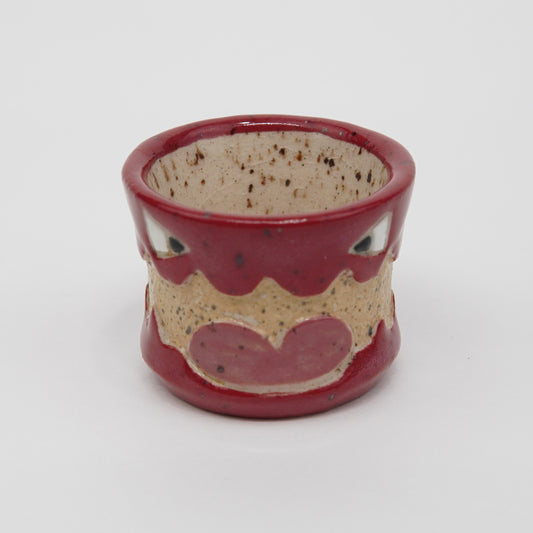 Scrabbles - Dark Red Ceramic Half Shot Glass