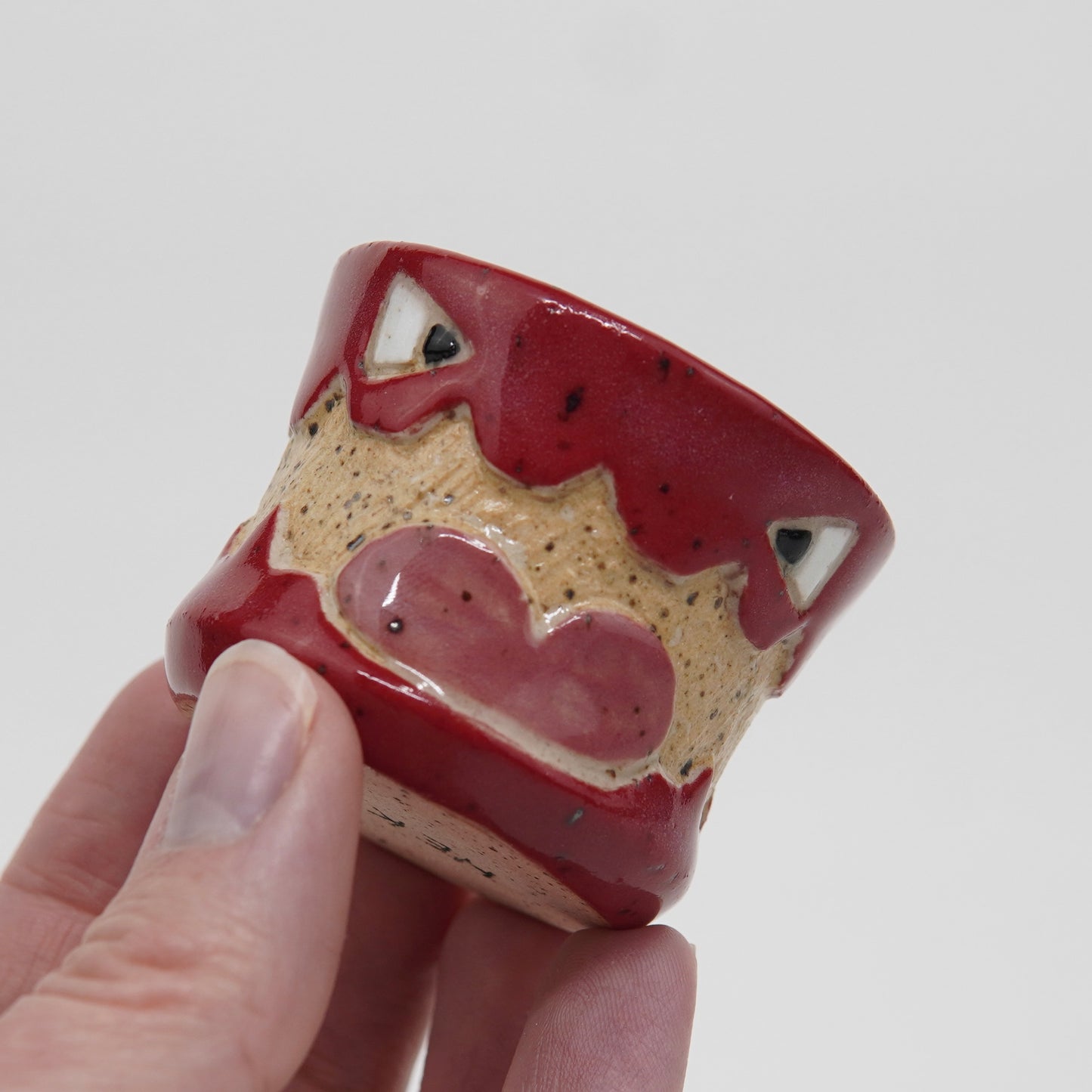 Scrabbles - Dark Red Ceramic Half Shot Glass