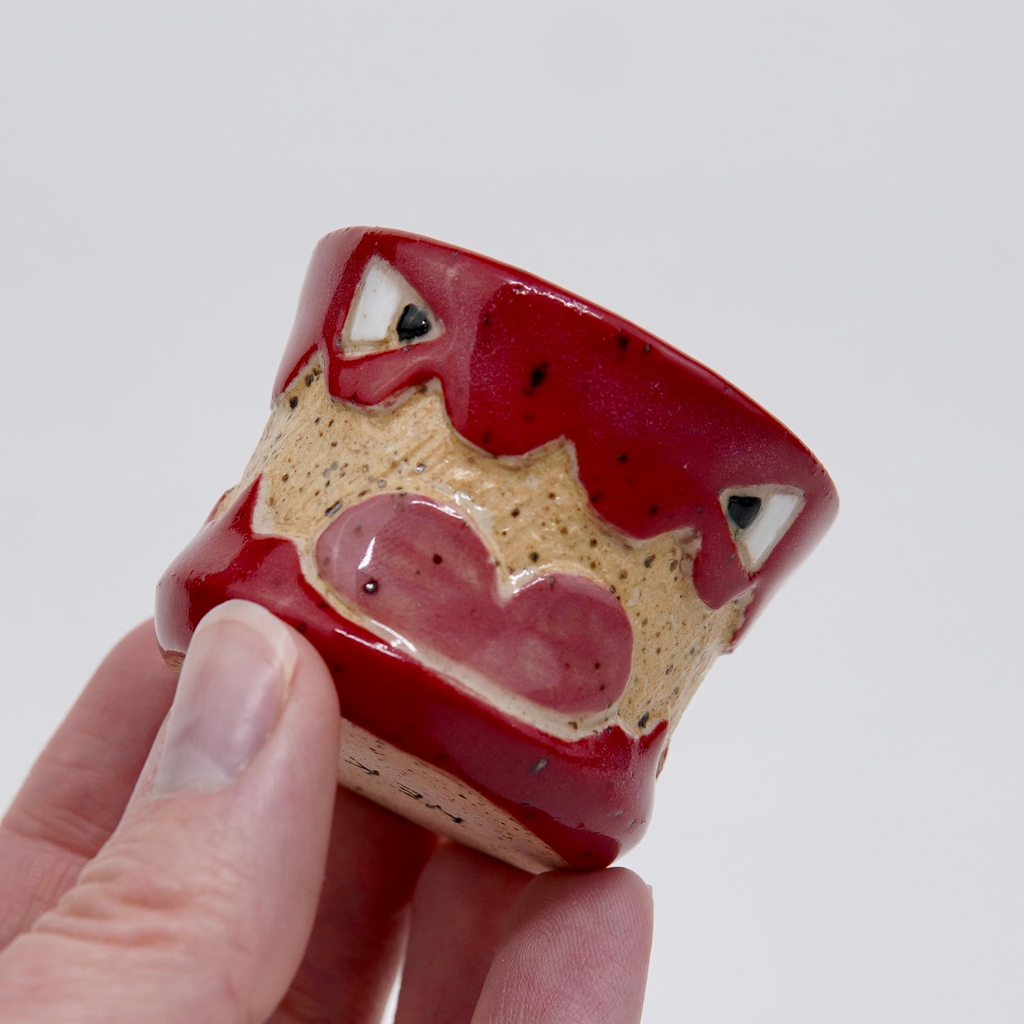 Scrabbles - Dark Red Ceramic Half Shot Glass
