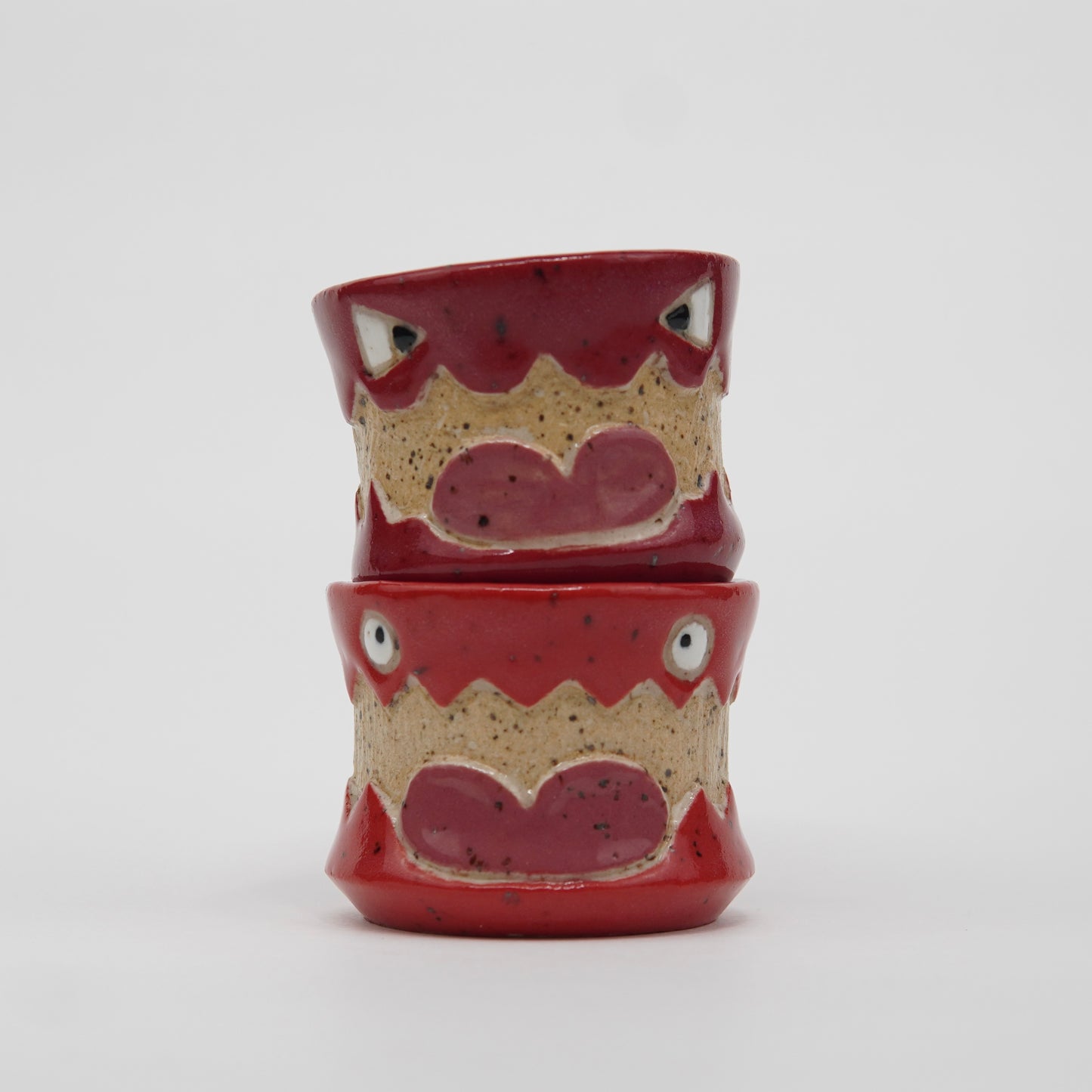 Scrabbles - Dark Red Ceramic Half Shot Glass