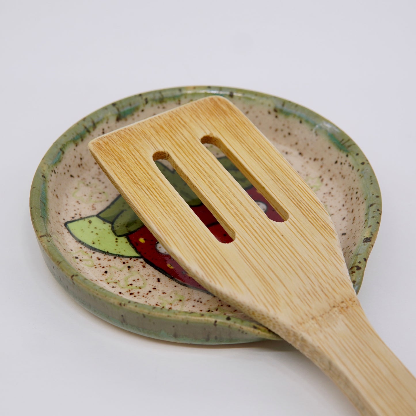 Rhubarb - Strawberry Spoon Rest