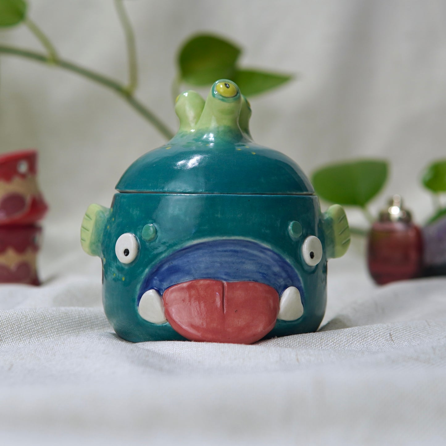 Glub Glub - Ceramic Lantern Fish Jar (SECONDS)