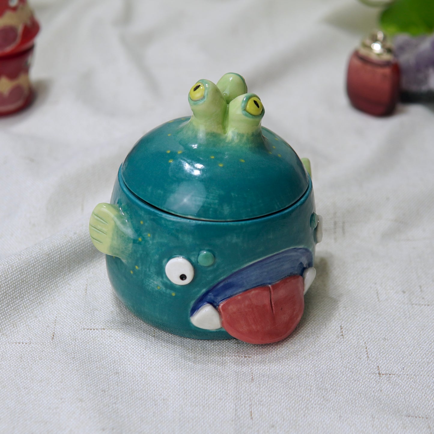 Glub Glub - Ceramic Lantern Fish Jar (SECONDS)