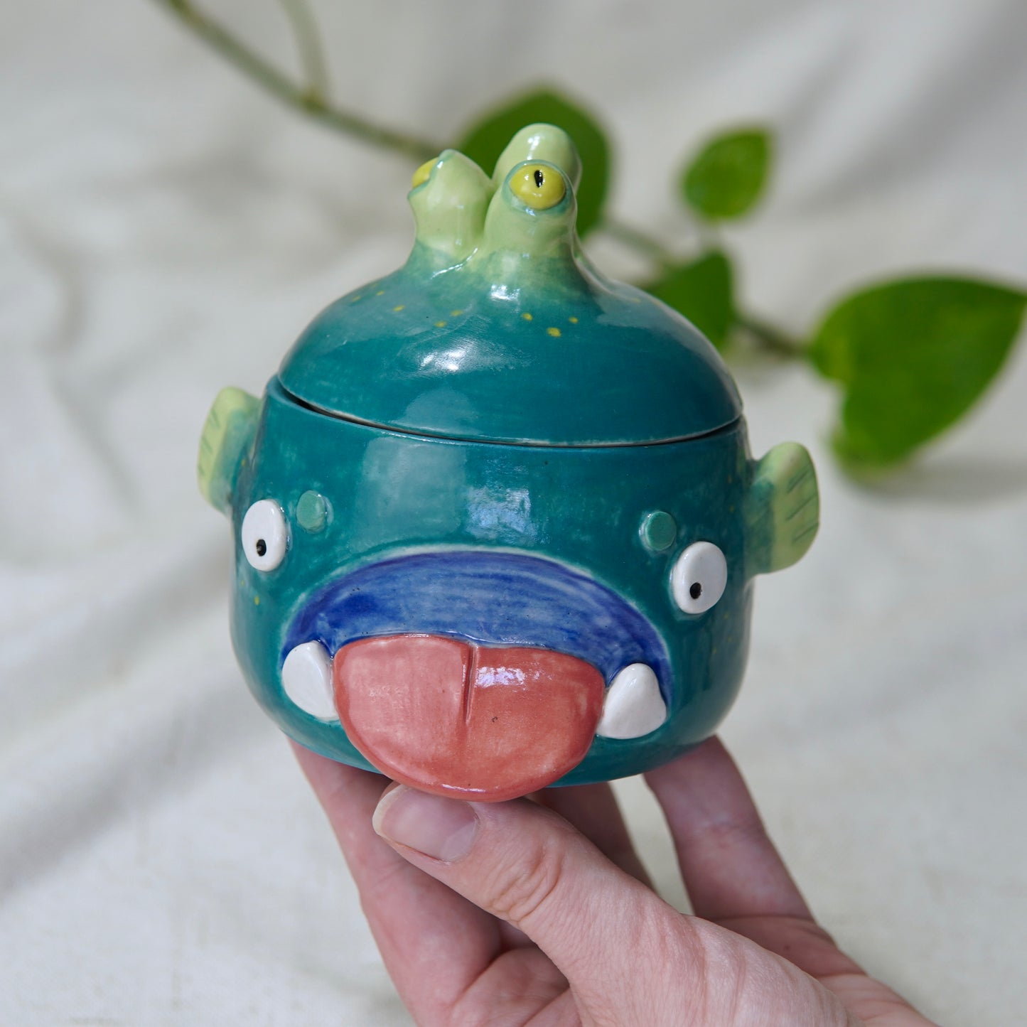 Glub Glub - Ceramic Lantern Fish Jar (SECONDS)