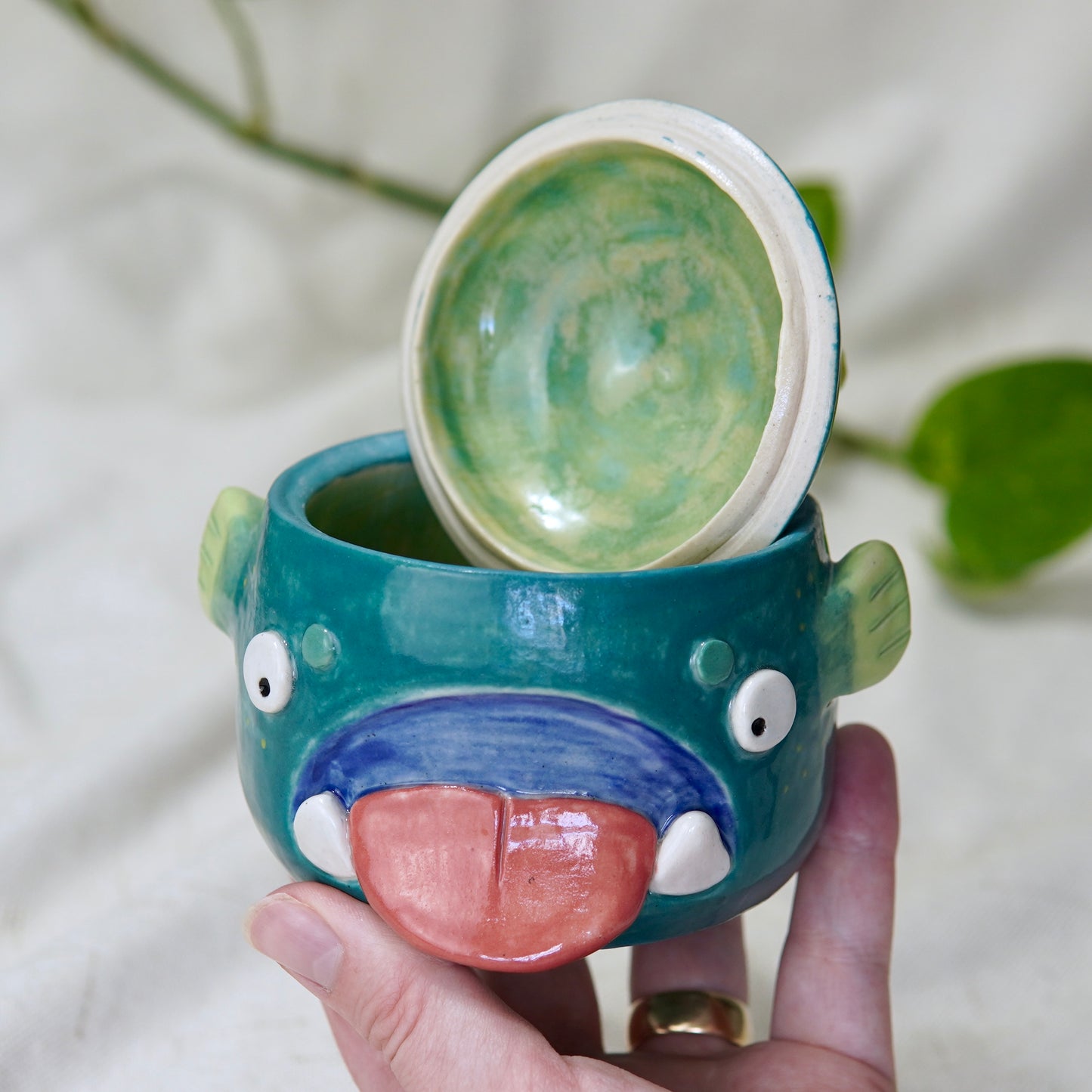 Glub Glub - Ceramic Lantern Fish Jar (SECONDS)