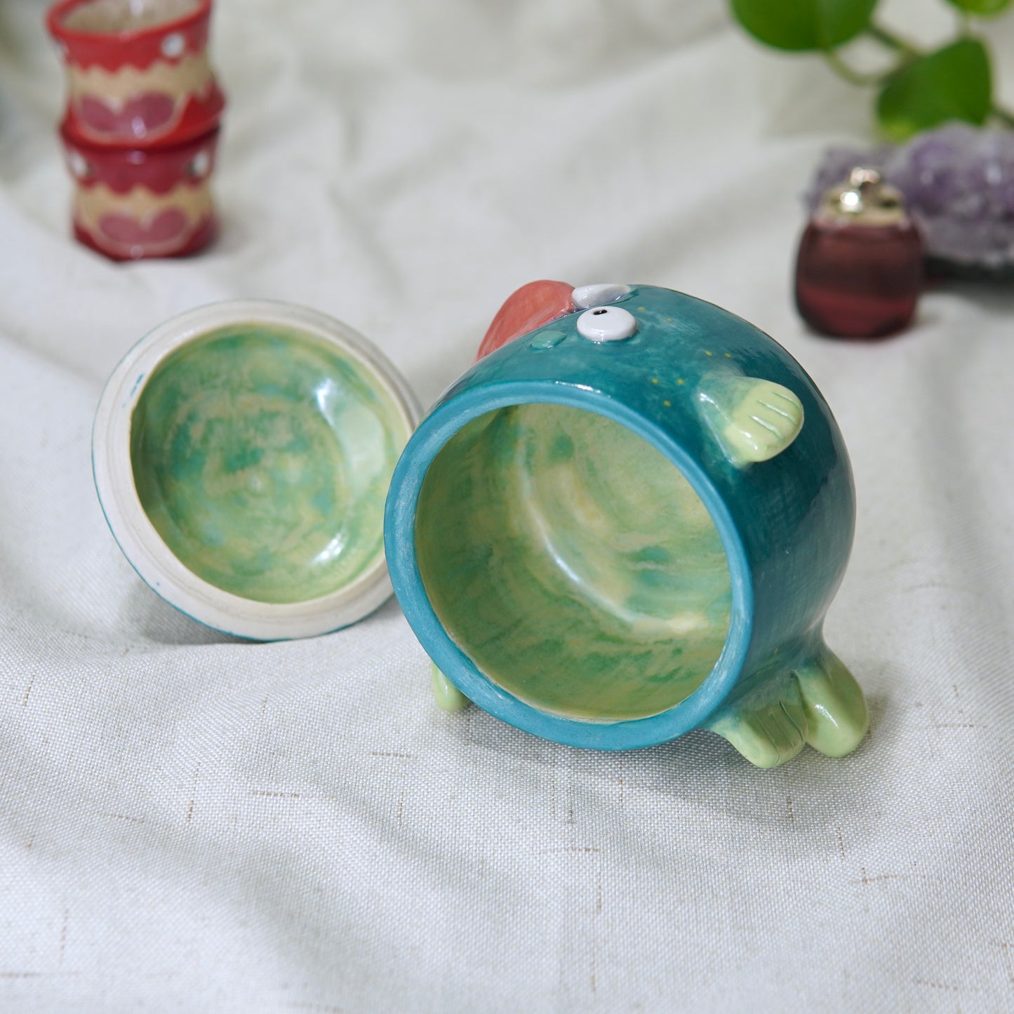 Glub Glub - Ceramic Lantern Fish Jar (SECONDS)