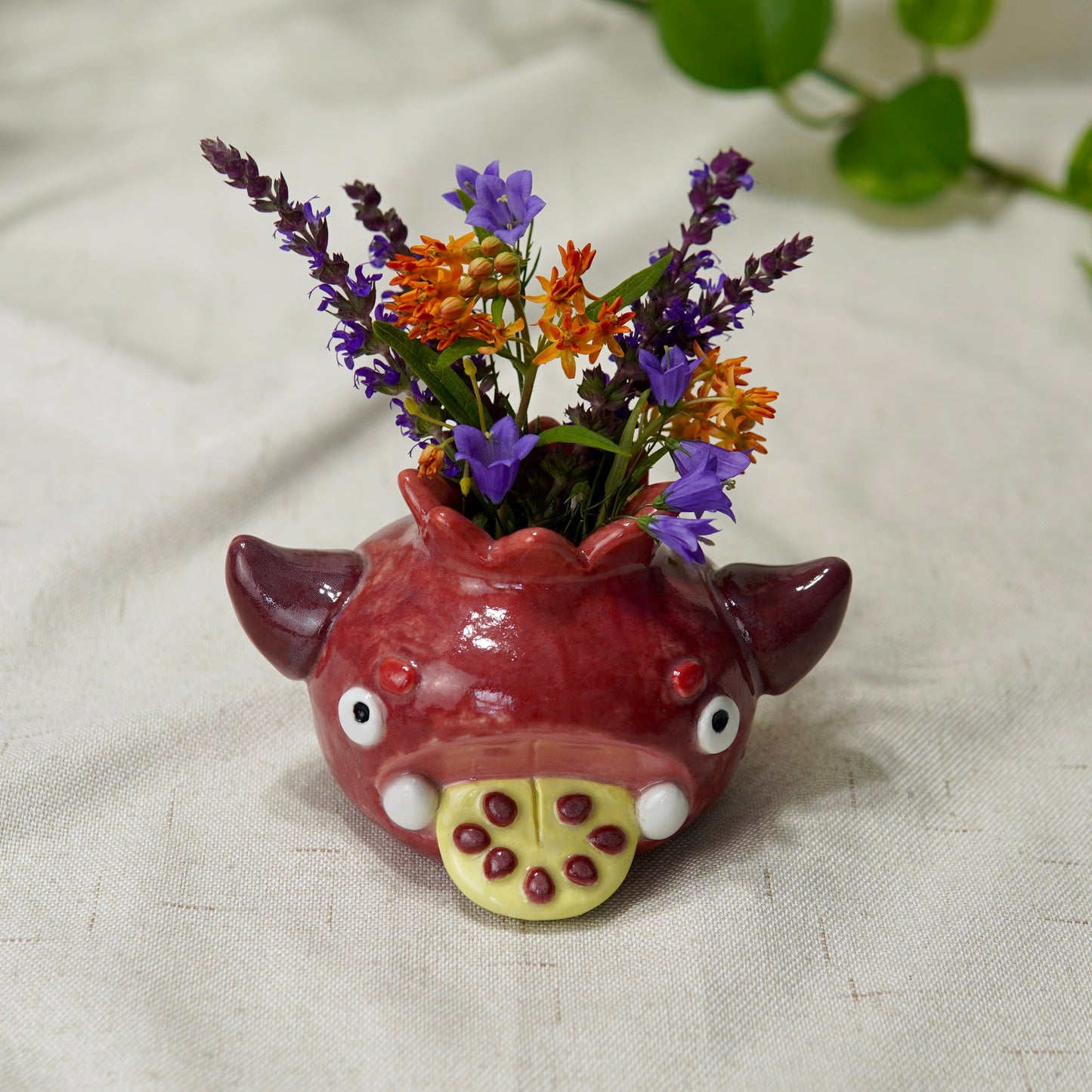 Patchy - Pomegranate Ceramic Vase Goobster (SECONDS)