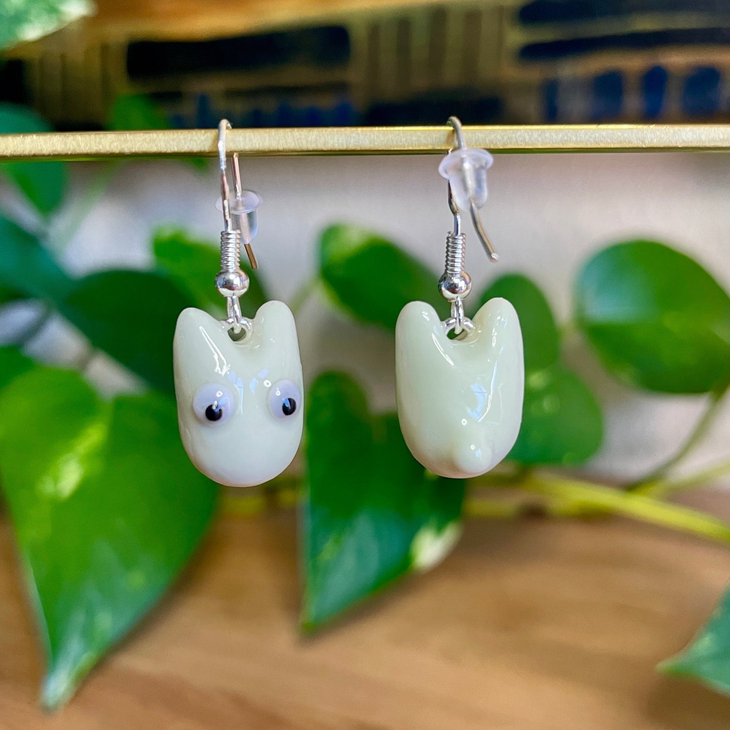 White Totoro Earrings (Made to Order)