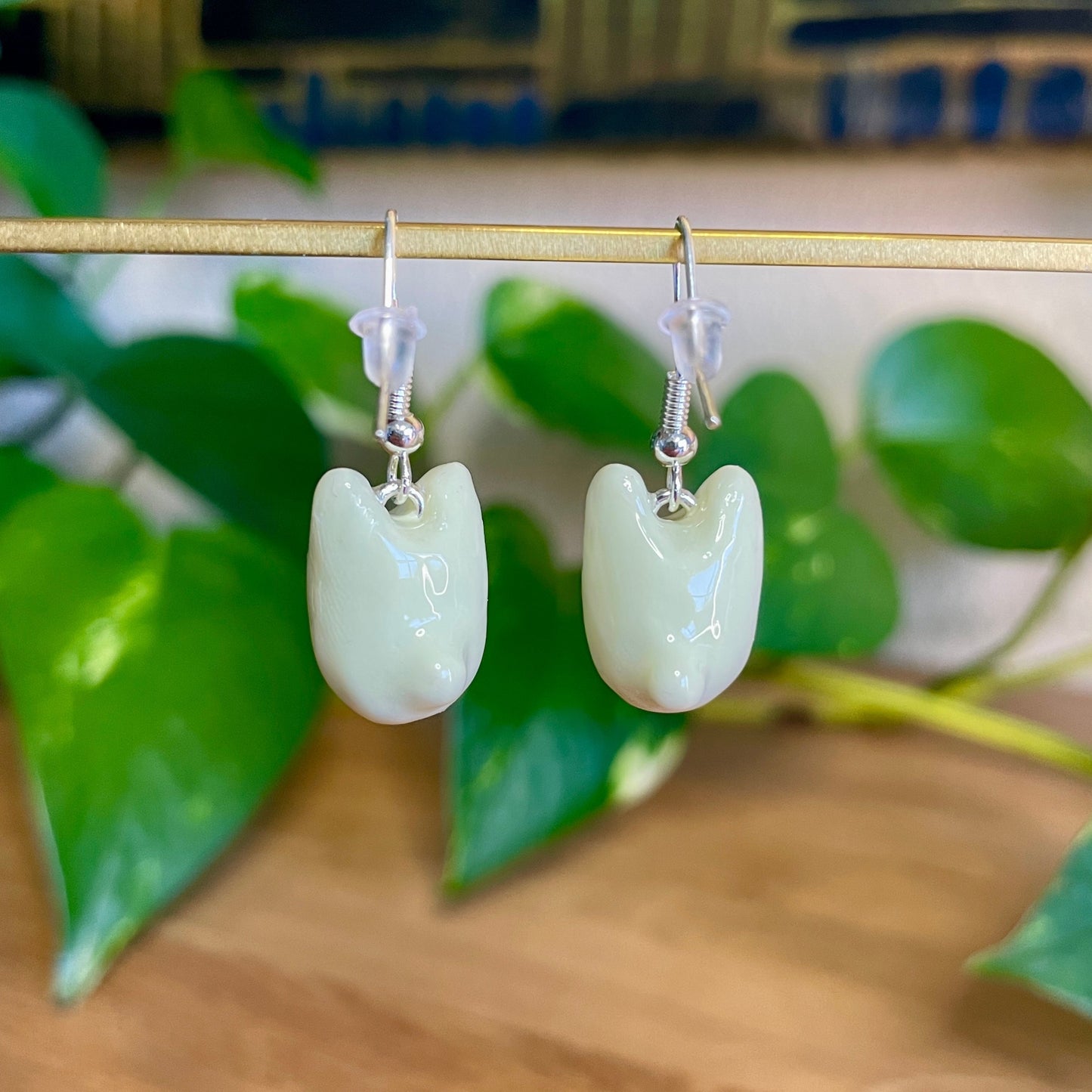 White Totoro Earrings (Made to Order)