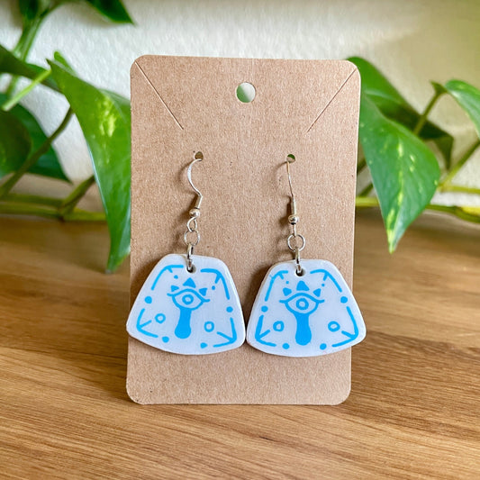 Zelda Blue Sheikah Earrings - Tapezoid Shape