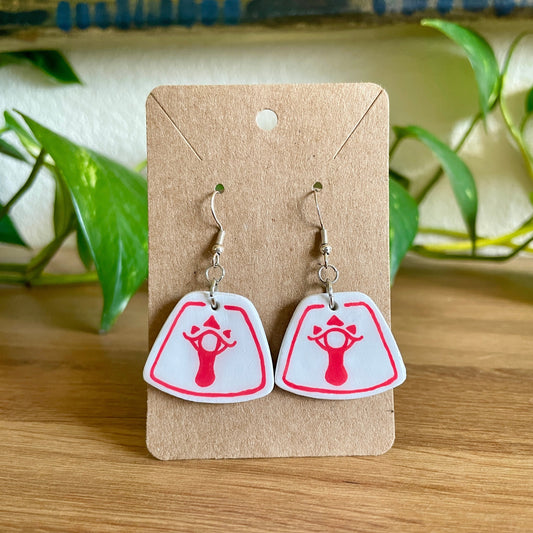 Zelda Red Sheikah Earrings - Trapezoid Shape