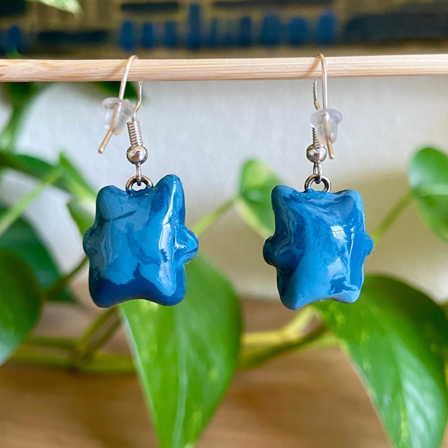 Blue Korok Earrings - Buddy Red Leaves