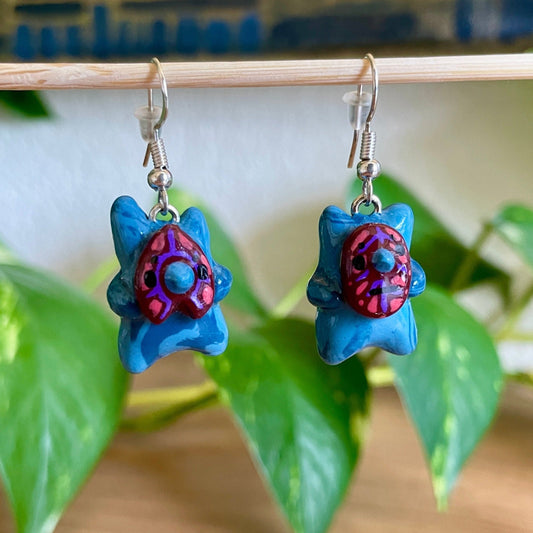 Blue Korok Earrings - Pal Red Leaves