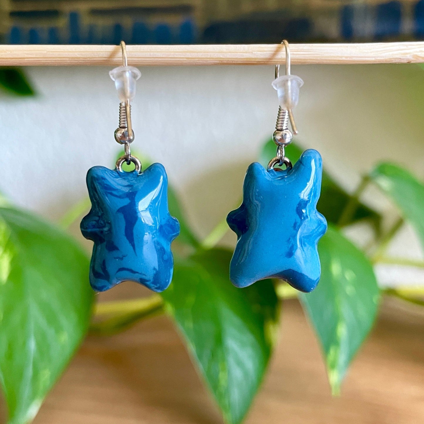 Blue Korok Earrings - Pal Red Leaves