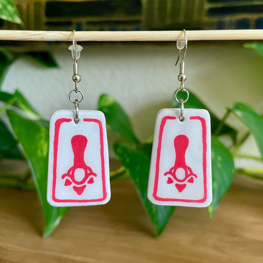 Zelda Red Yiga Earrings - Rectangle Shape