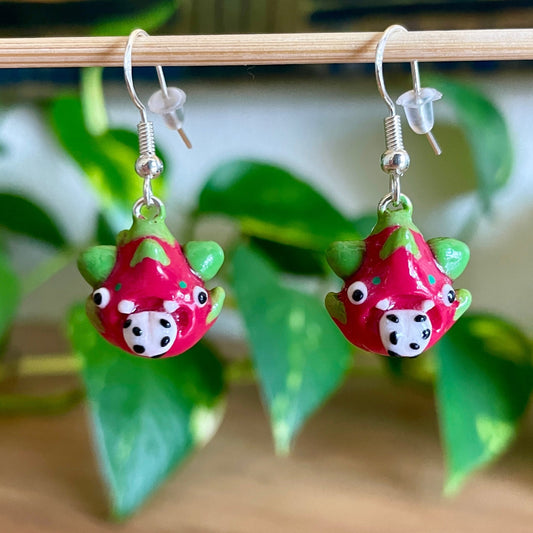 Dragon Fruit Monster Earrings (Made to Order)