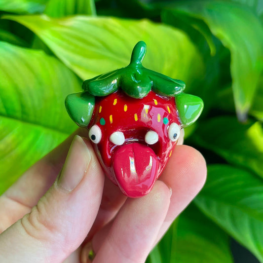 Rhubarb the Strawberry Monster Smol Pal (Made to Order)