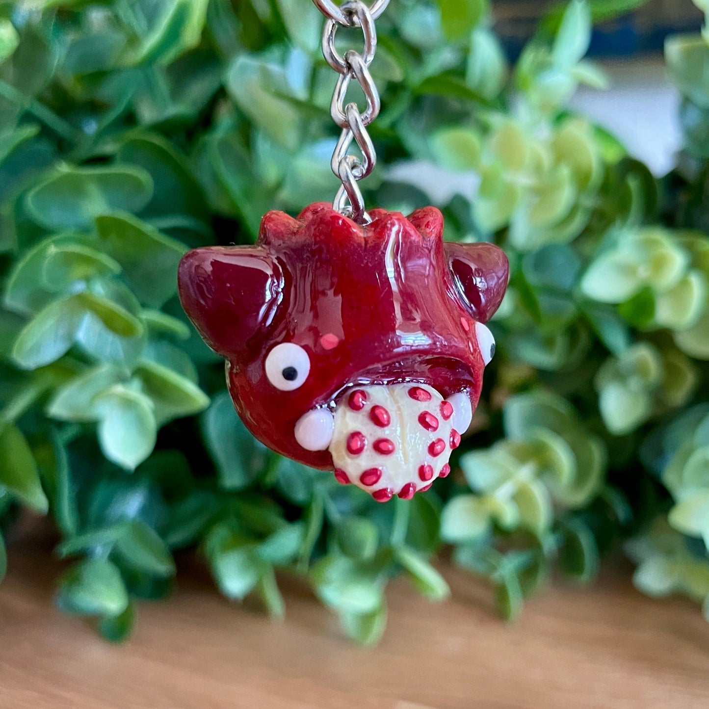 Pomi the Pomegranate Monster Keychain (Made to order)