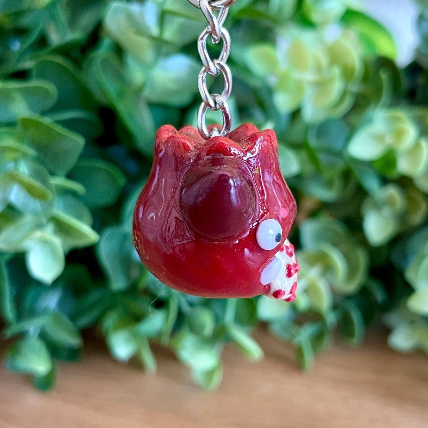 Pomi the Pomegranate Monster Keychain (Made to order)