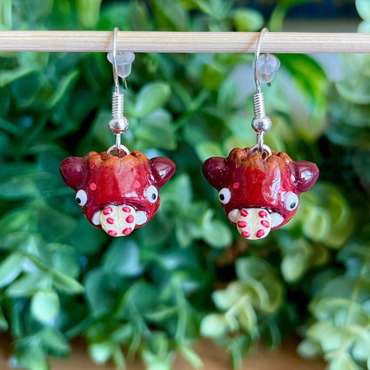 Pomegranate Monster Earrings (Made to Order)