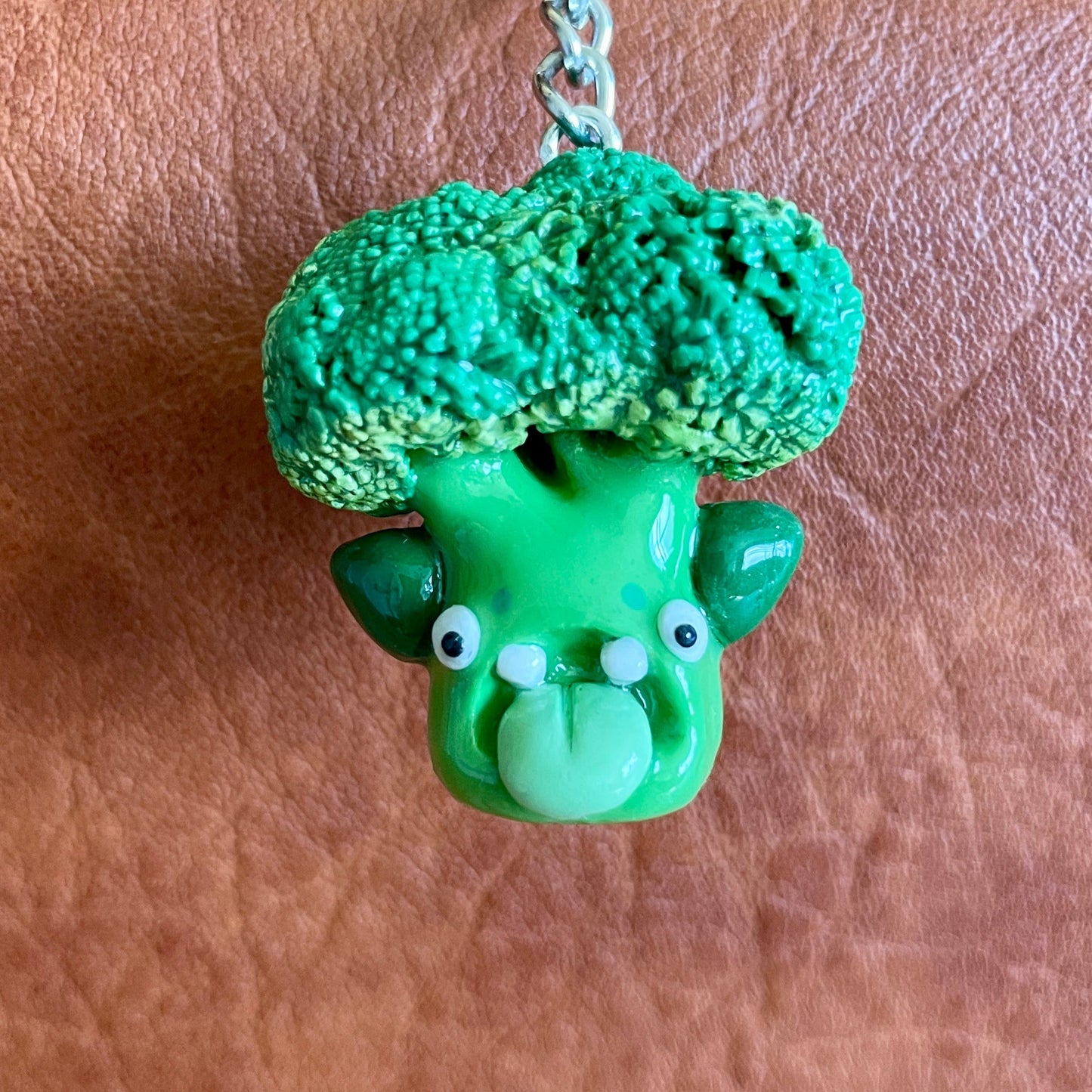 Broccoli Monster Keychain (Made to Order)