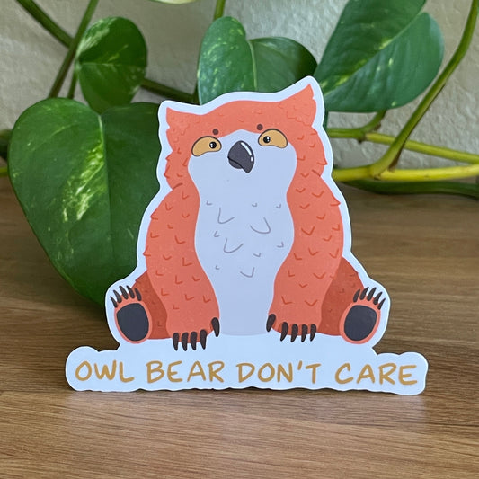 Owlbear Don't Care Sticker